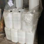 A pallet of white 25 litre water containers from Tanks and Tubs