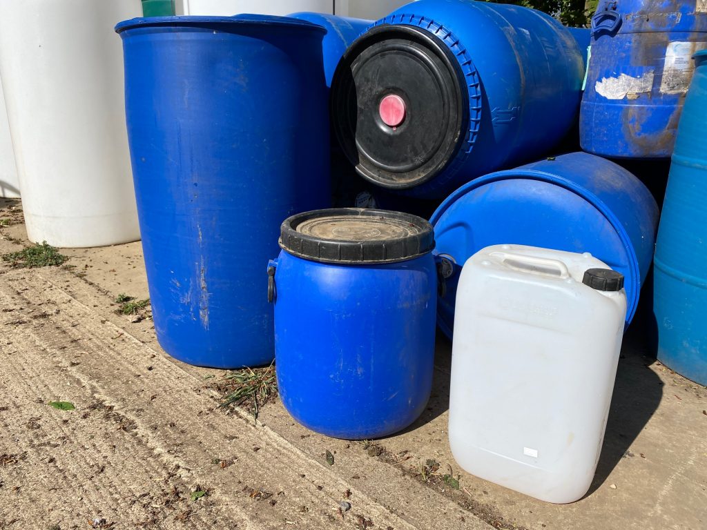 200 litre black or blue barrels, variety of grades (portable, industrial etc.)
